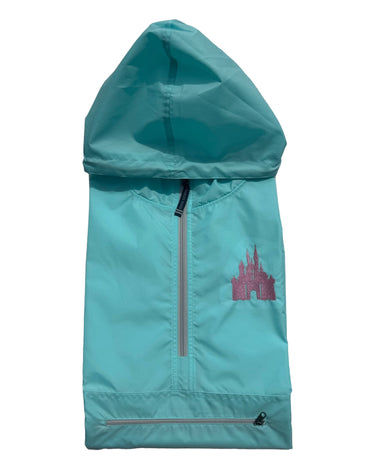 Aqua Quarter Zip Charles River Rain Jacket- Metallic Pink Castle